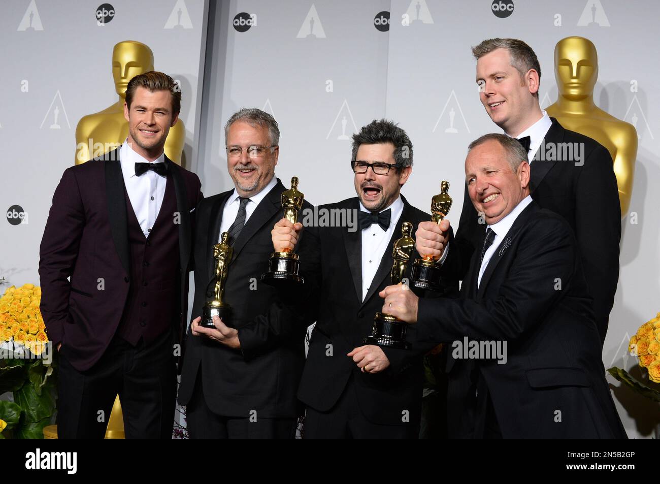 From left, Chris Hemsworth, Skip Lievsay, Niv Adiri, Christopher