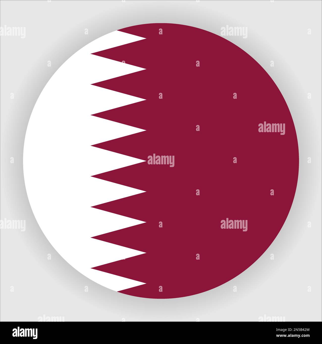 Qatar Flat Rounded Flag Icon Button Vector Stock Vector