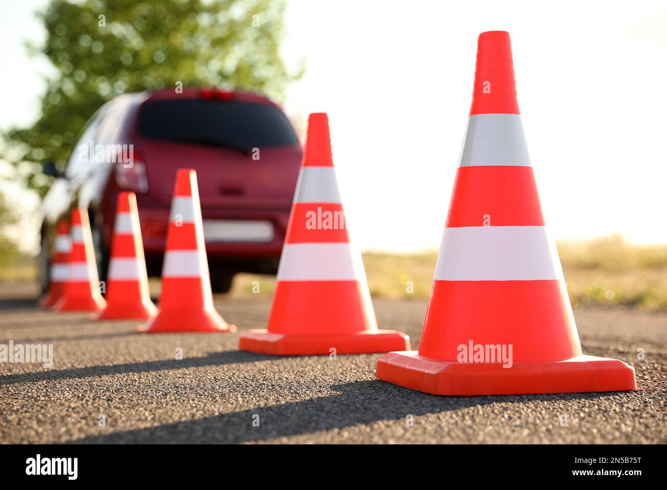 Traffic cones fresh road hi-res stock photography and images - Alamy