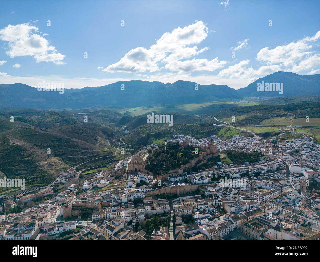 views of the monumental town of Antequera in the province of Malaga, Andalusia. Stock Photo