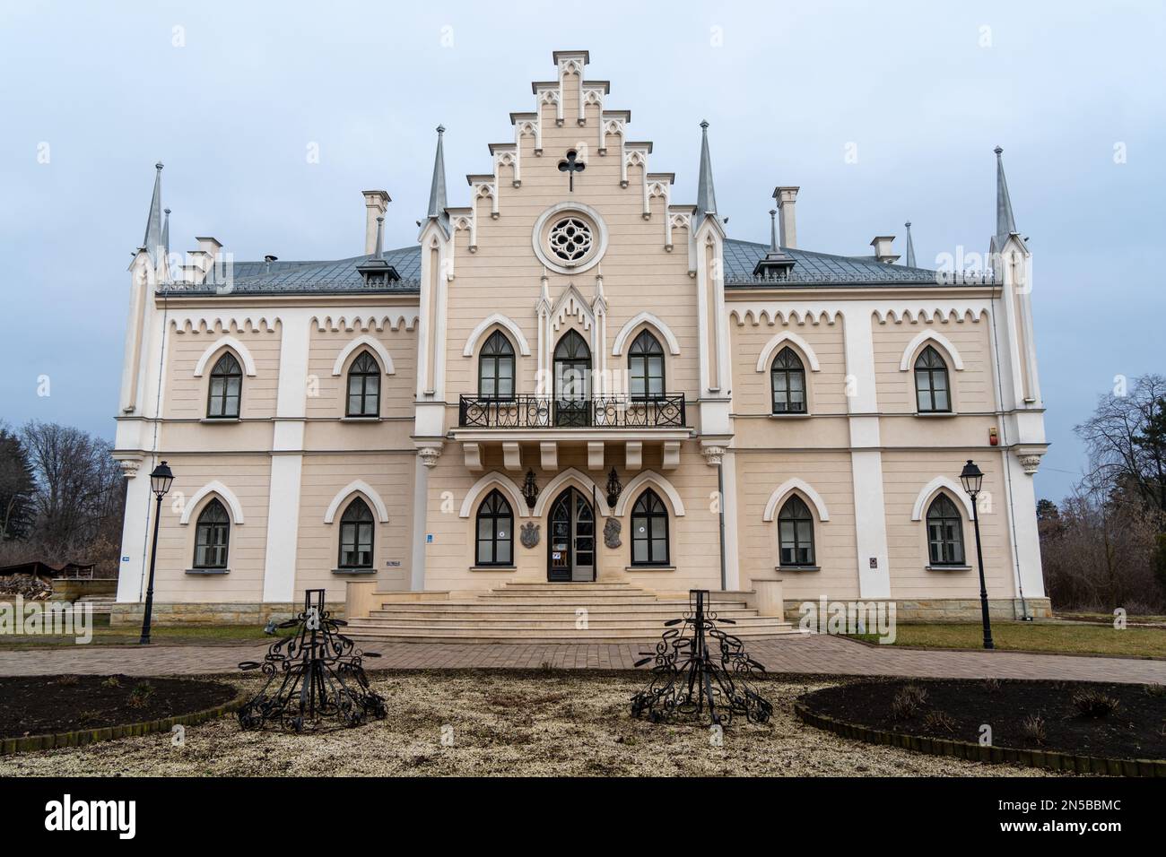Ruginoasa, Romania 22 January 2023. Palace of Alexandru Ioan Cuza at