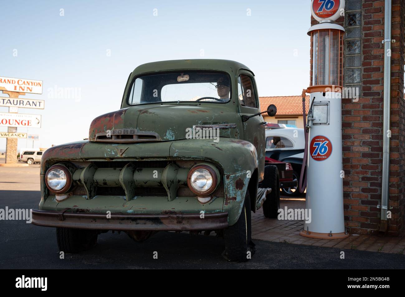 A detail of an old first generation Ford F-Series F-1 pick up truck Stock Photo