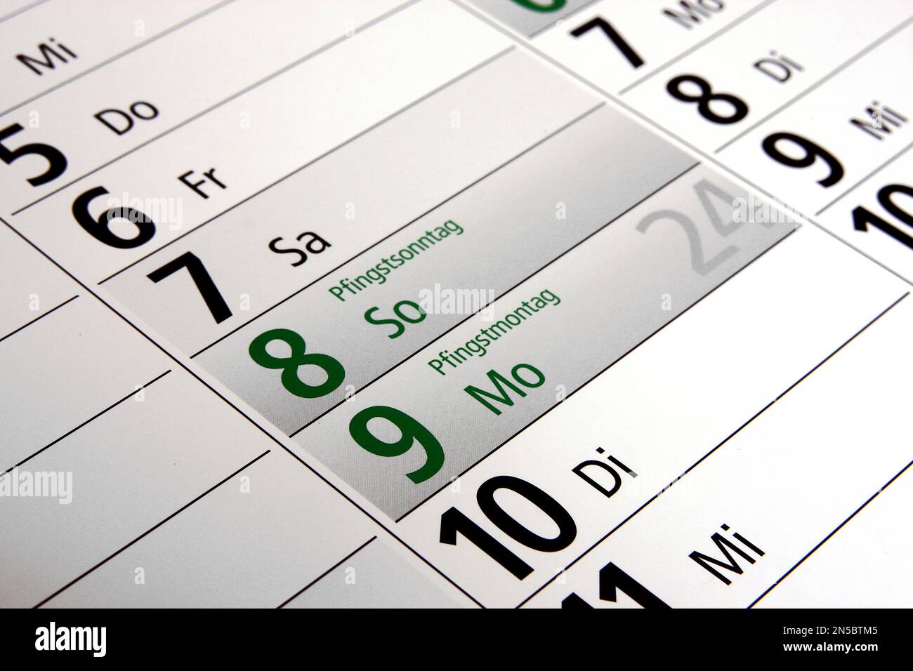 year calendar 2025 in German, Pentecost Stock Photo Alamy