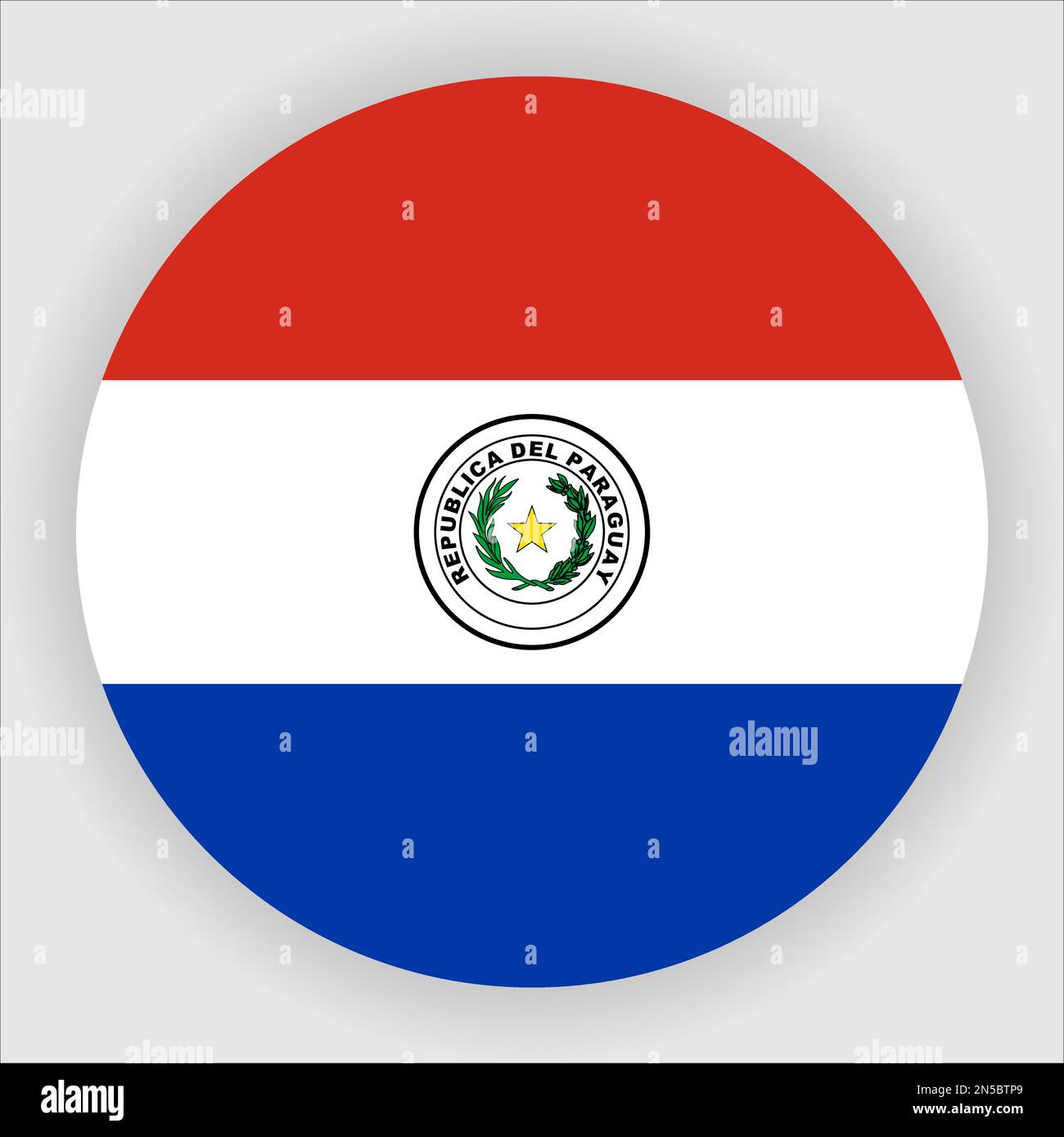Paraguay Flat Rounded Flag Icon Button Vector Stock Vector