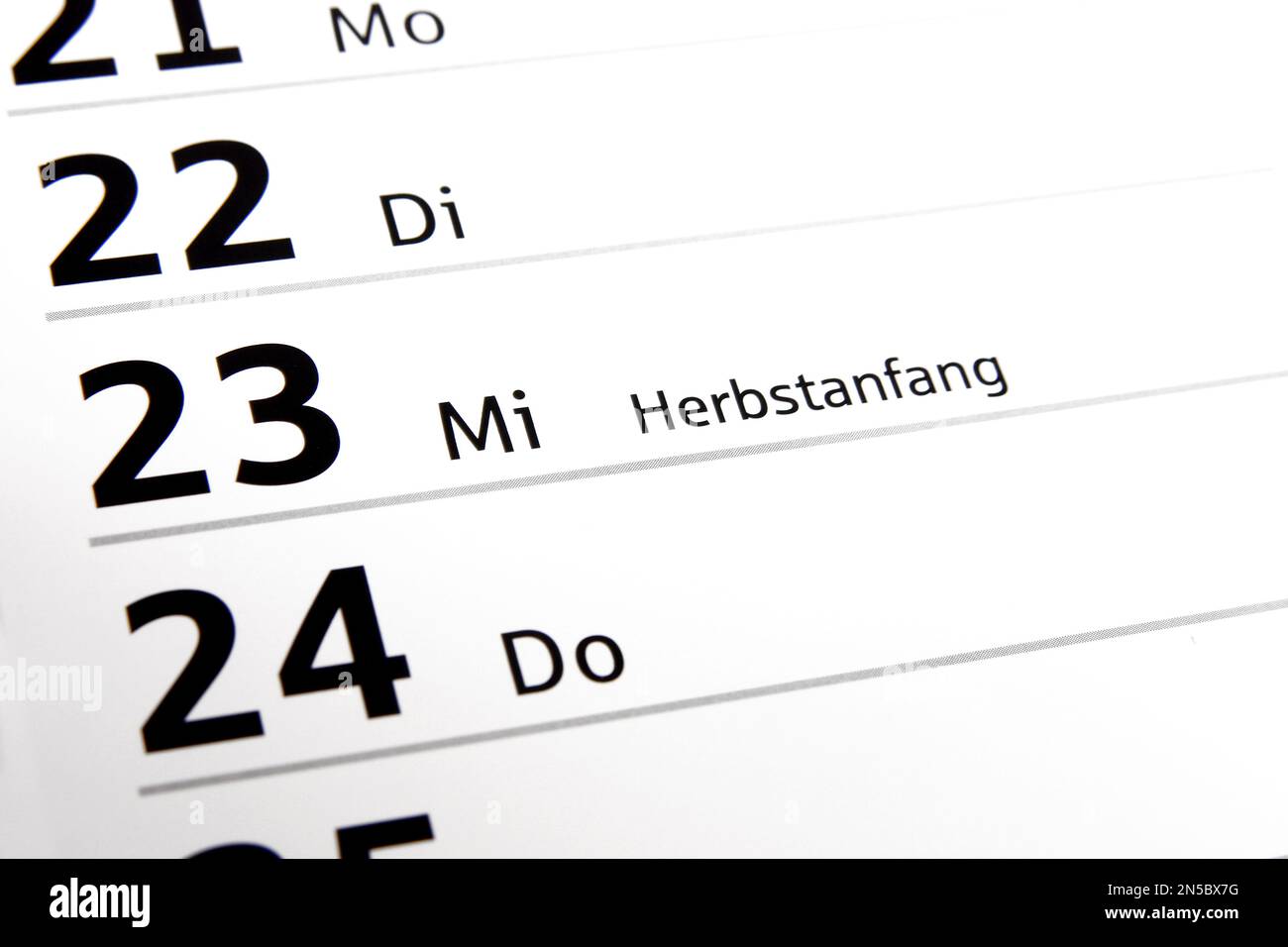 Year calendar 2015 in german beginning of autumn stock photo alamy