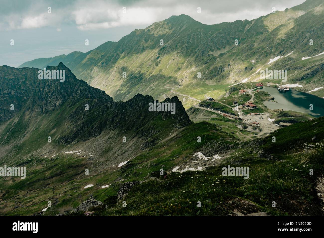 The Aerial View Of Transfagarasan With Balea Lake Romania Stock Photo the-aerial-view-of-transfagarasan-with-balea-lake-romania-stock-photo