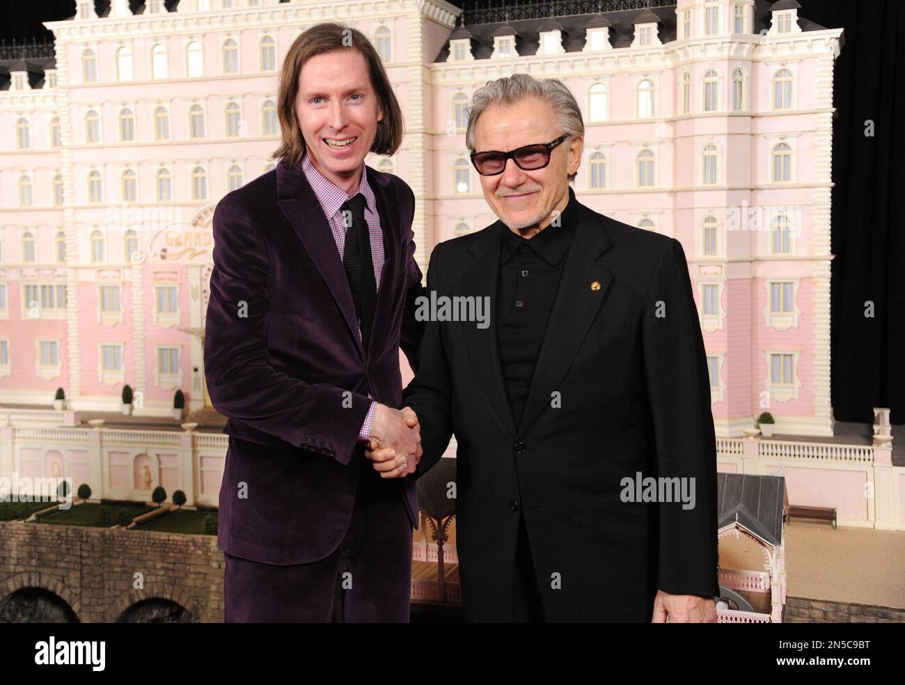 Writerdirector Wes Anderson, left, and actor Harvey Keitel attend the
