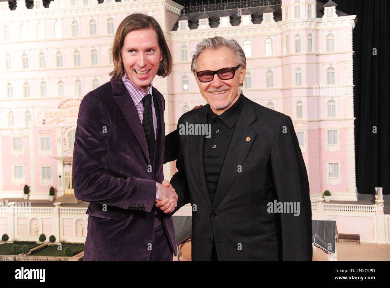 Writerdirector Wes Anderson, left, and actor Harvey Keitel attend the
