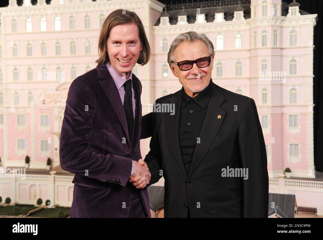 Writerdirector Wes Anderson, left, and actor Harvey Keitel attend the