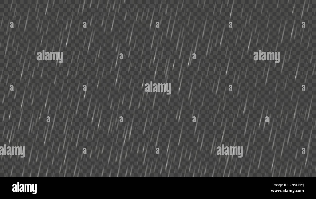 Falling raindrops effect overlay. Heavy or pouring rain texture, rainy