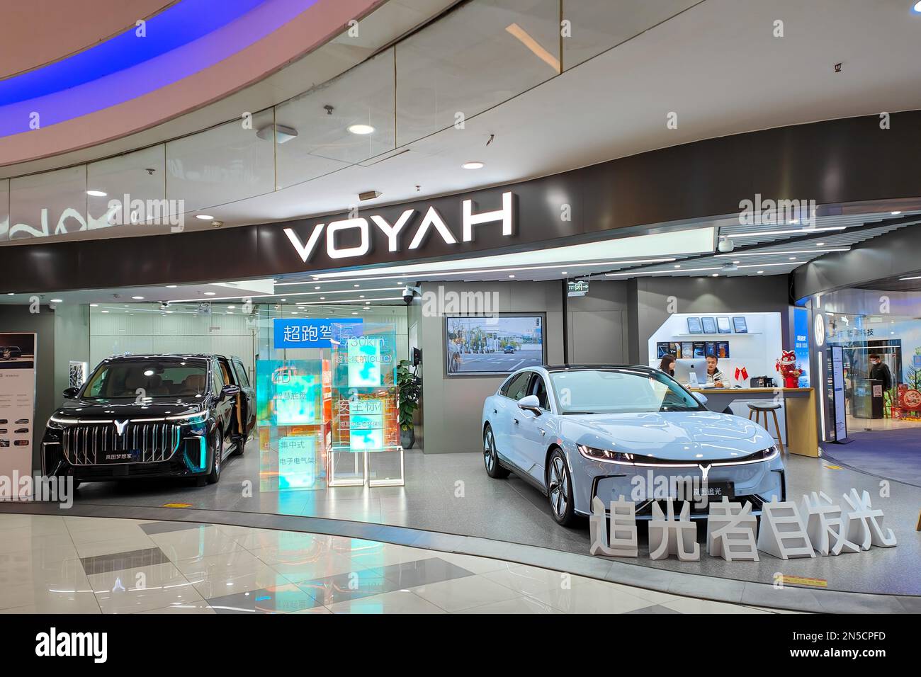 SHANGHAI, CHINA - FEBRUARY 9, 2023 - Electric cars are displayed at the ...