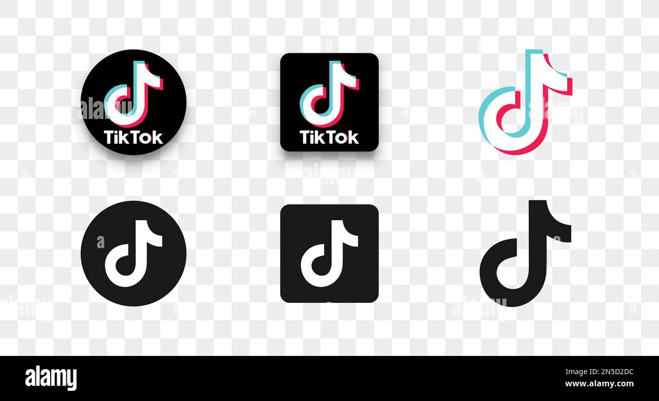 Tik tok logo icons collection in different style. Social network icons ...