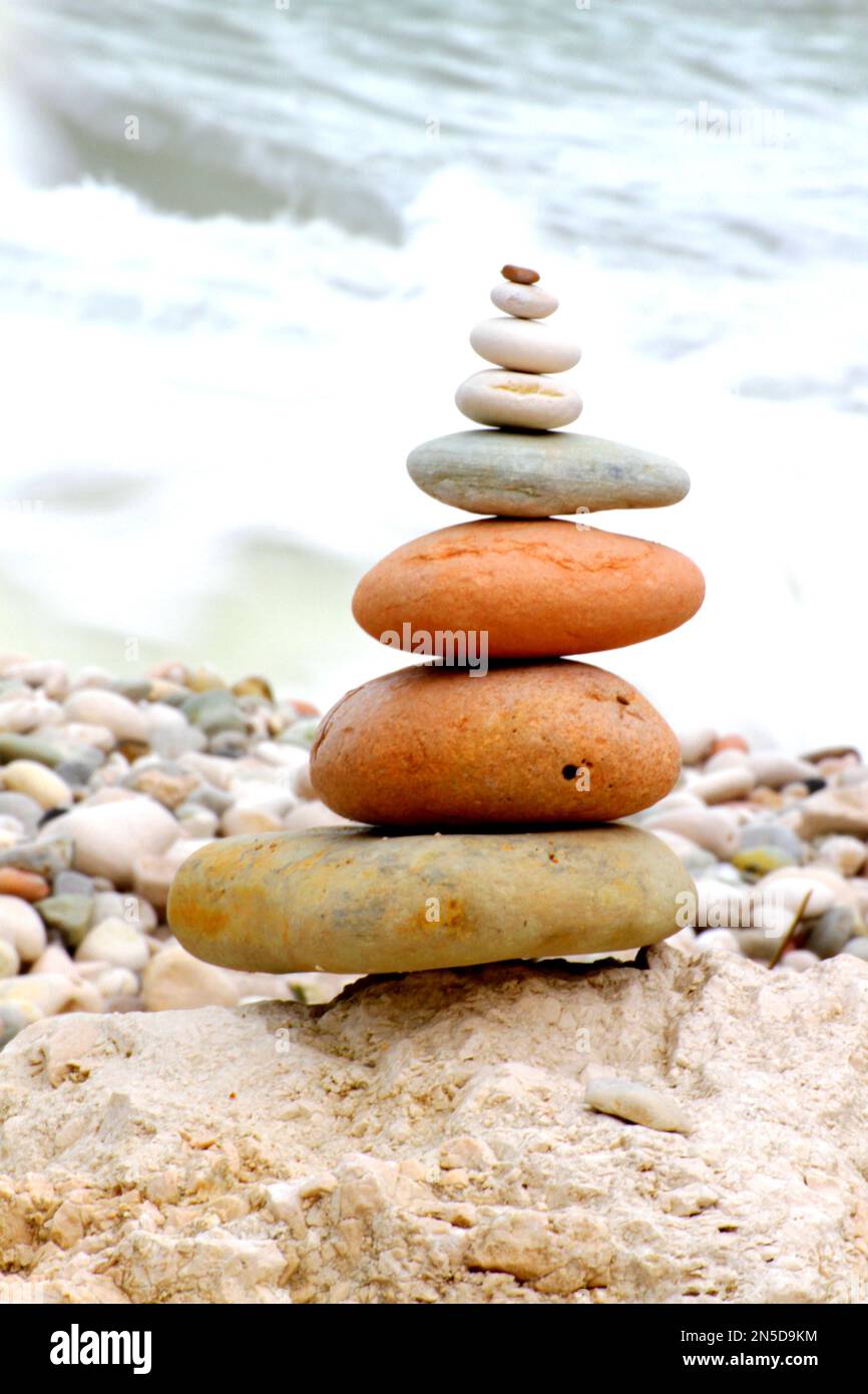 Stones, Stonepile, Pedras, Praia, Equilibrium Stock Photo