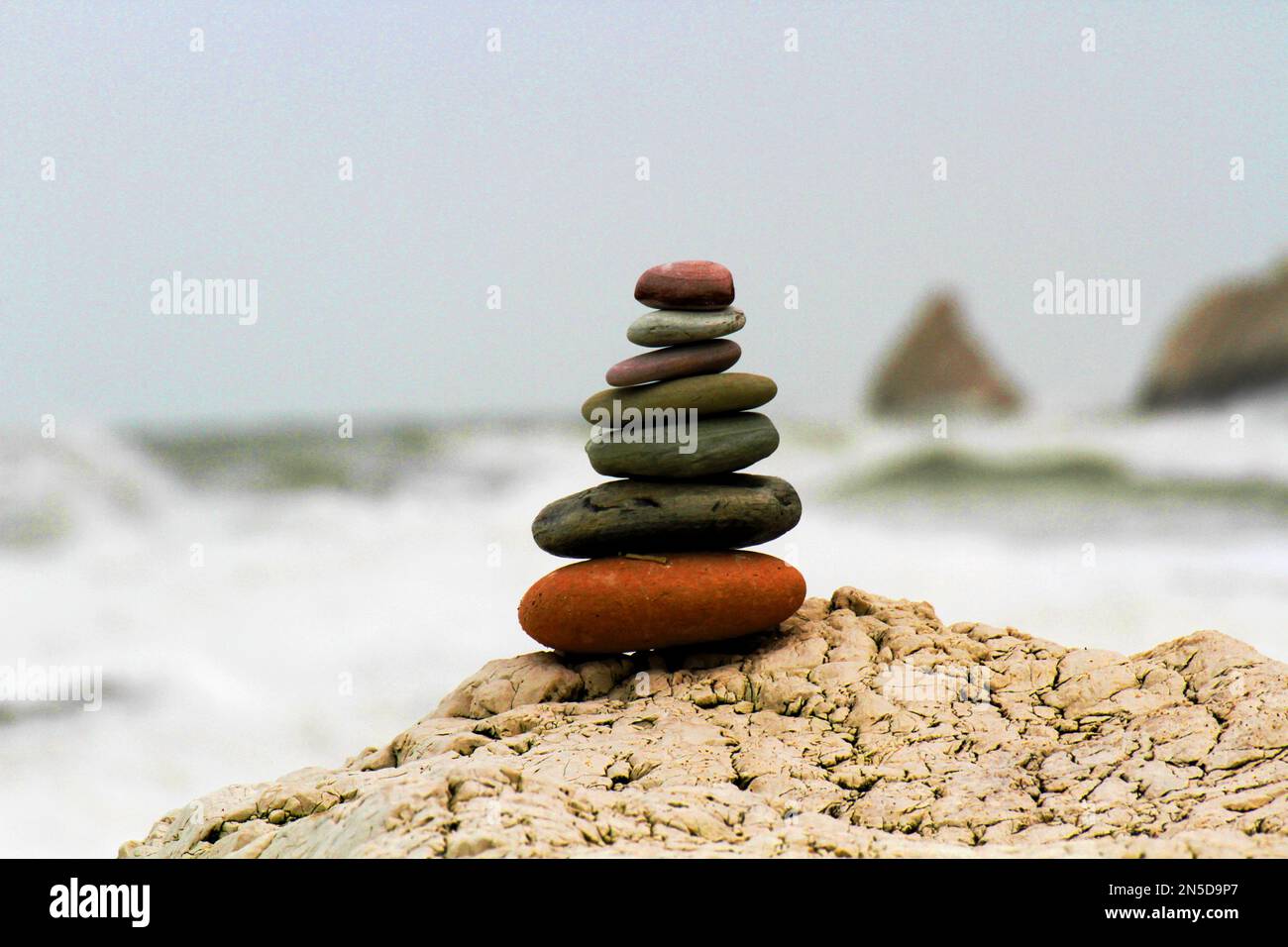 Stones, Stonepile, Pedras, Praia, Equilibrium Stock Photo