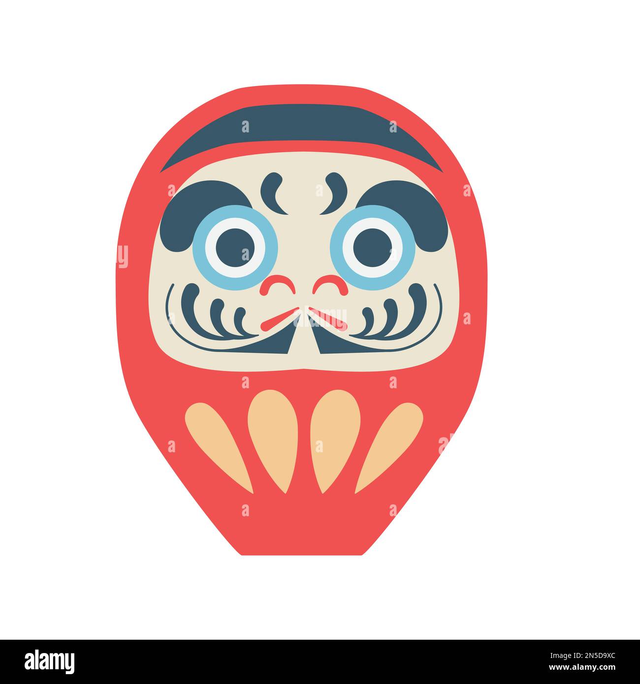 Japanese Daruma Doll with Prosperity Kanji Text Isolated on White  Background Color Illustration Stock Photo - Alamy