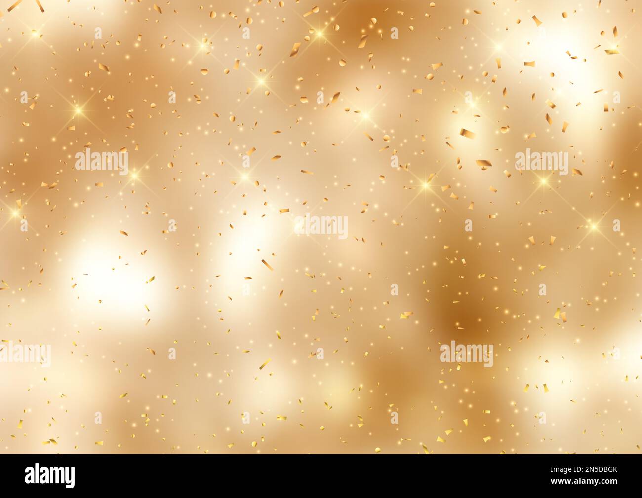 Golden Christmas background with confetti and stars design Stock Vector ...