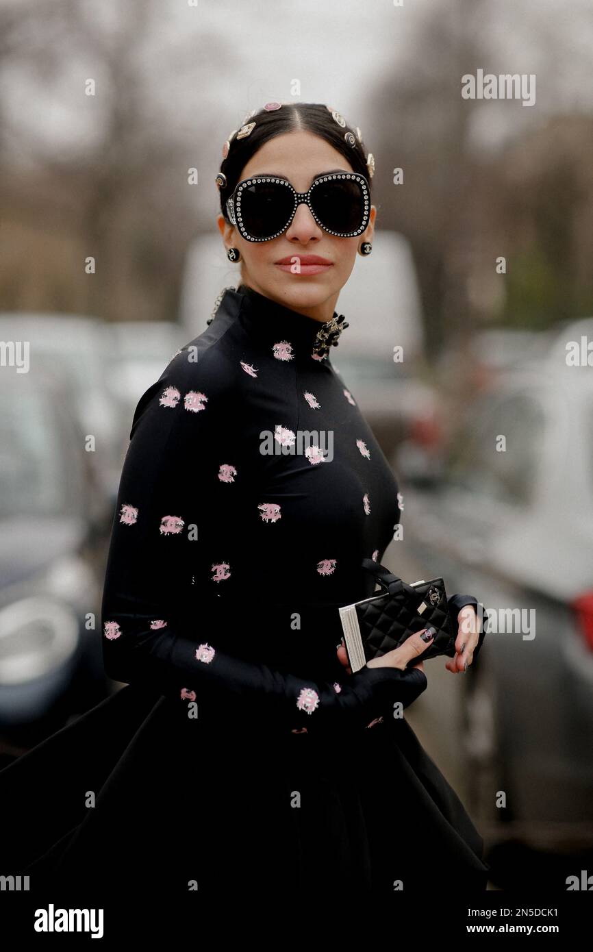 Street style, Snehal Babani arriving at Chanel Spring Summer 2023 Haute