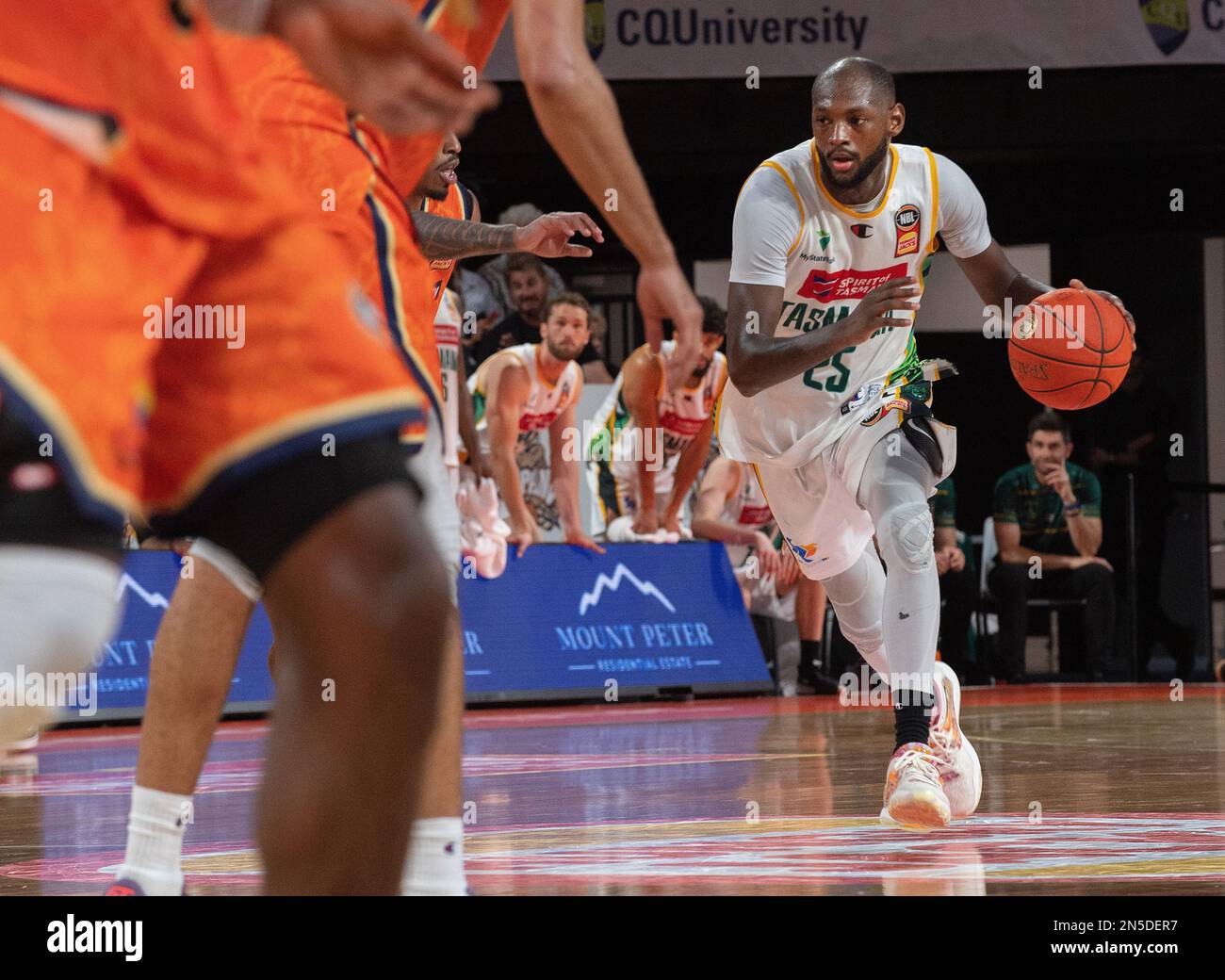 Jackjumpers Milton Doyle during the NBL (National Basketball League)  Seeding Qualifier match between the Cairns Taipans and the Tasmania  JackJumpers at the Cairns Convention Centre in Cairns, Thursday, February  9th, 2023. (AAP