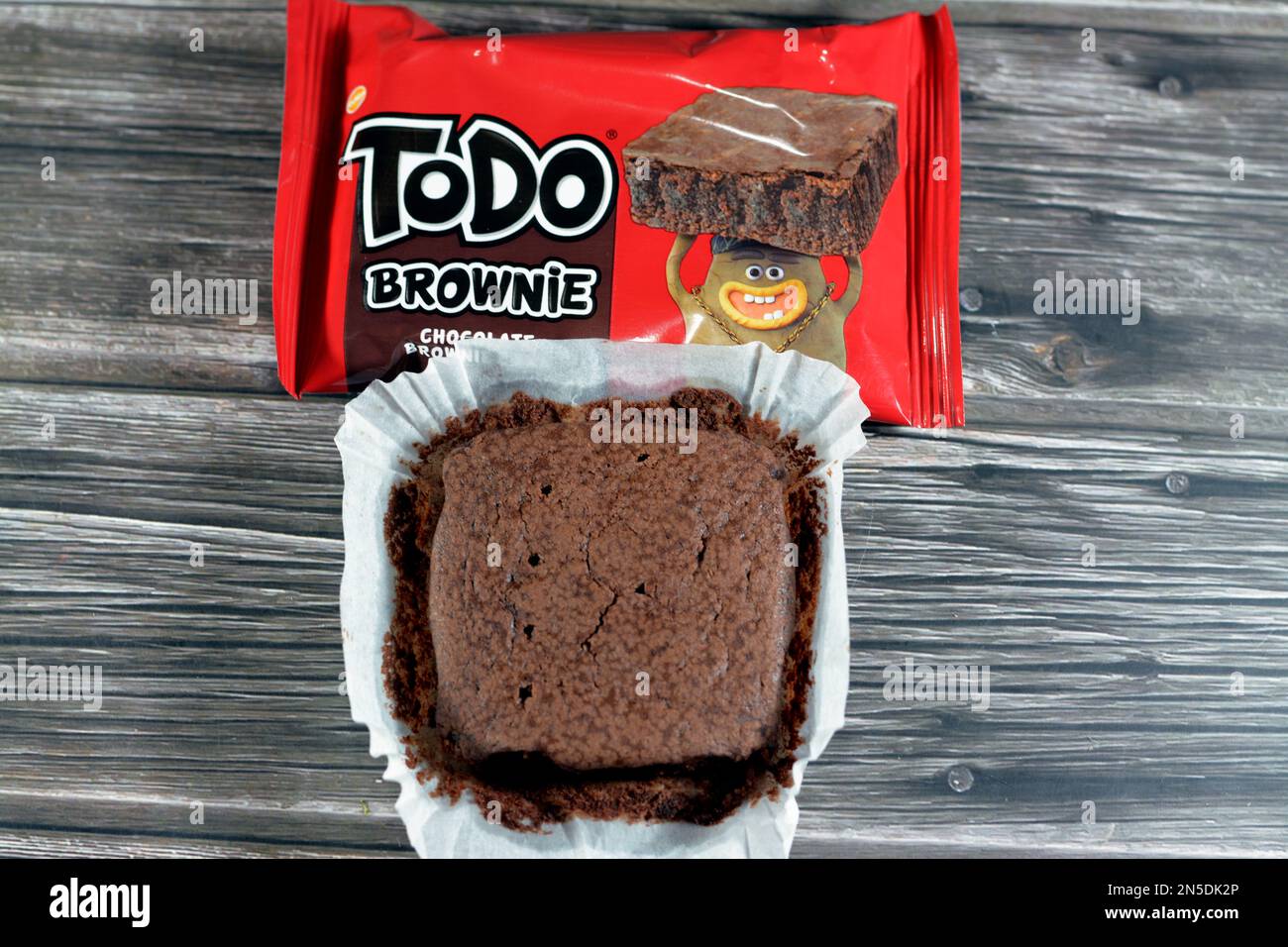 Cairo, Egypt, February 5 2023 Todo chocolate brownie cake as desserts