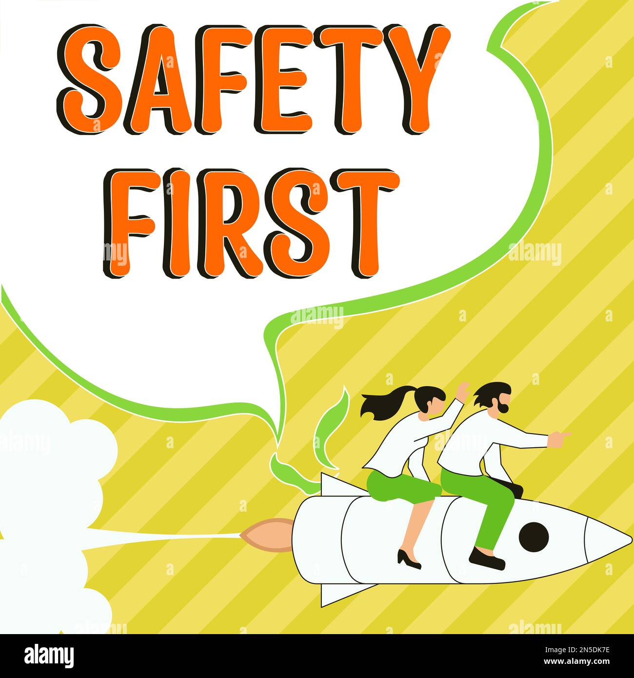 Hand writing sign Safety First. Conceptual photo Avoid any unnecessary ...