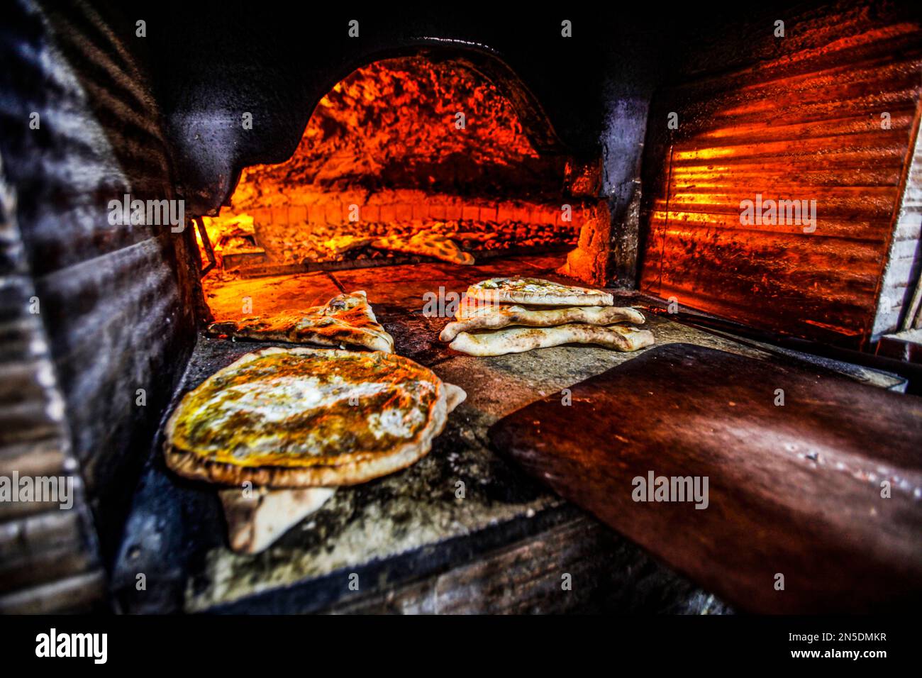 Nablus, Palestine. 09th Feb, 2023. Spinach and egg pies seen cooking