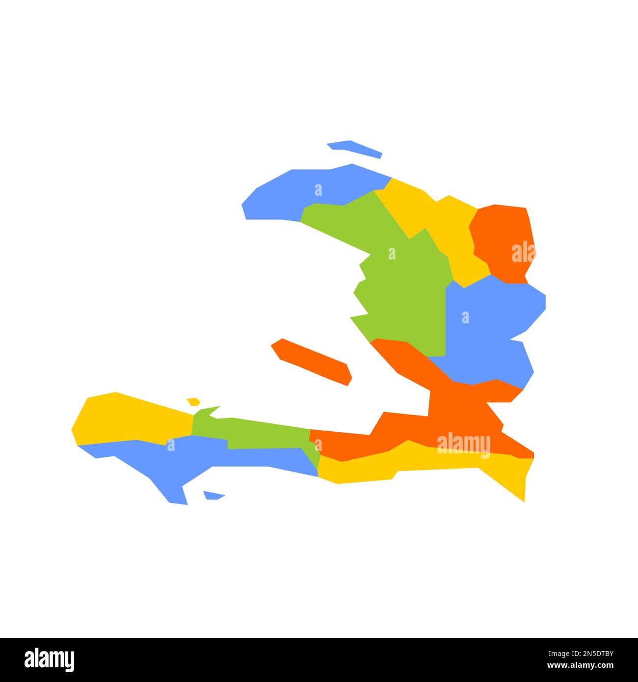 Haiti political map of administrative divisions departments. Blank