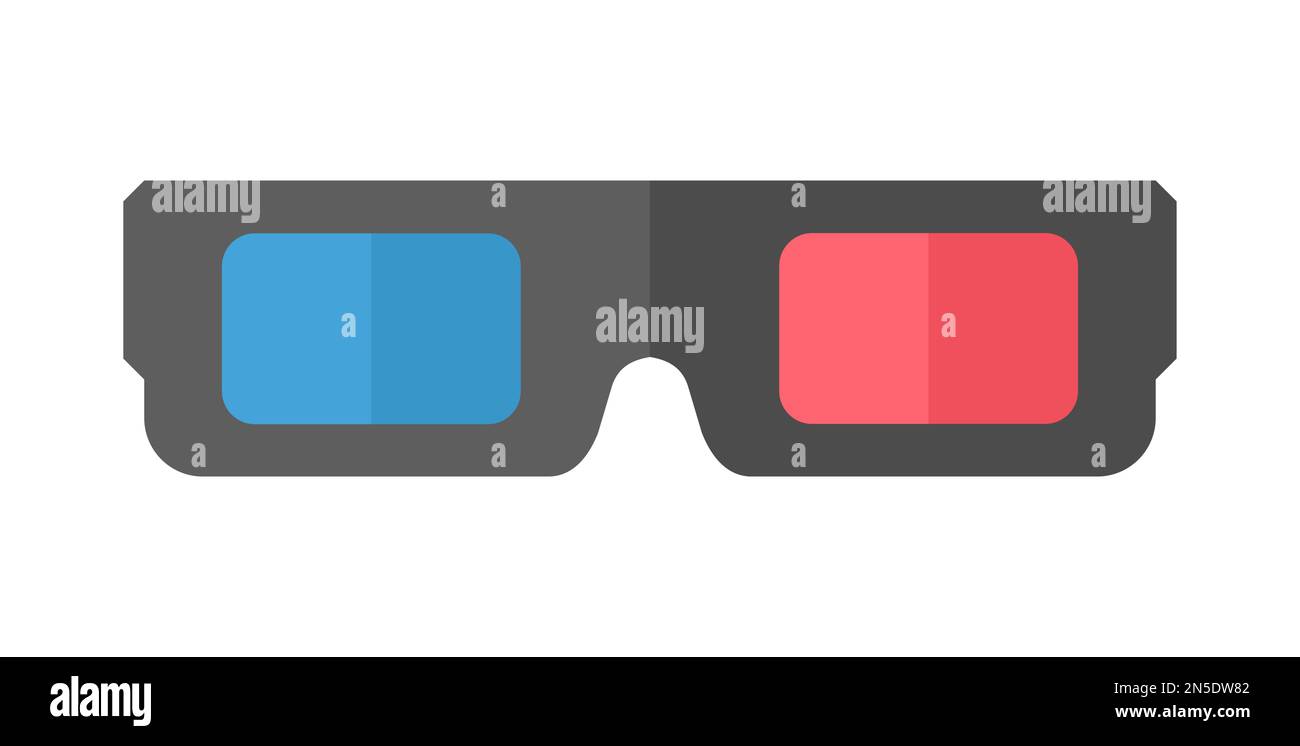 Blue Red 3D Glasses Isolated Vector Illustration Stock Vector