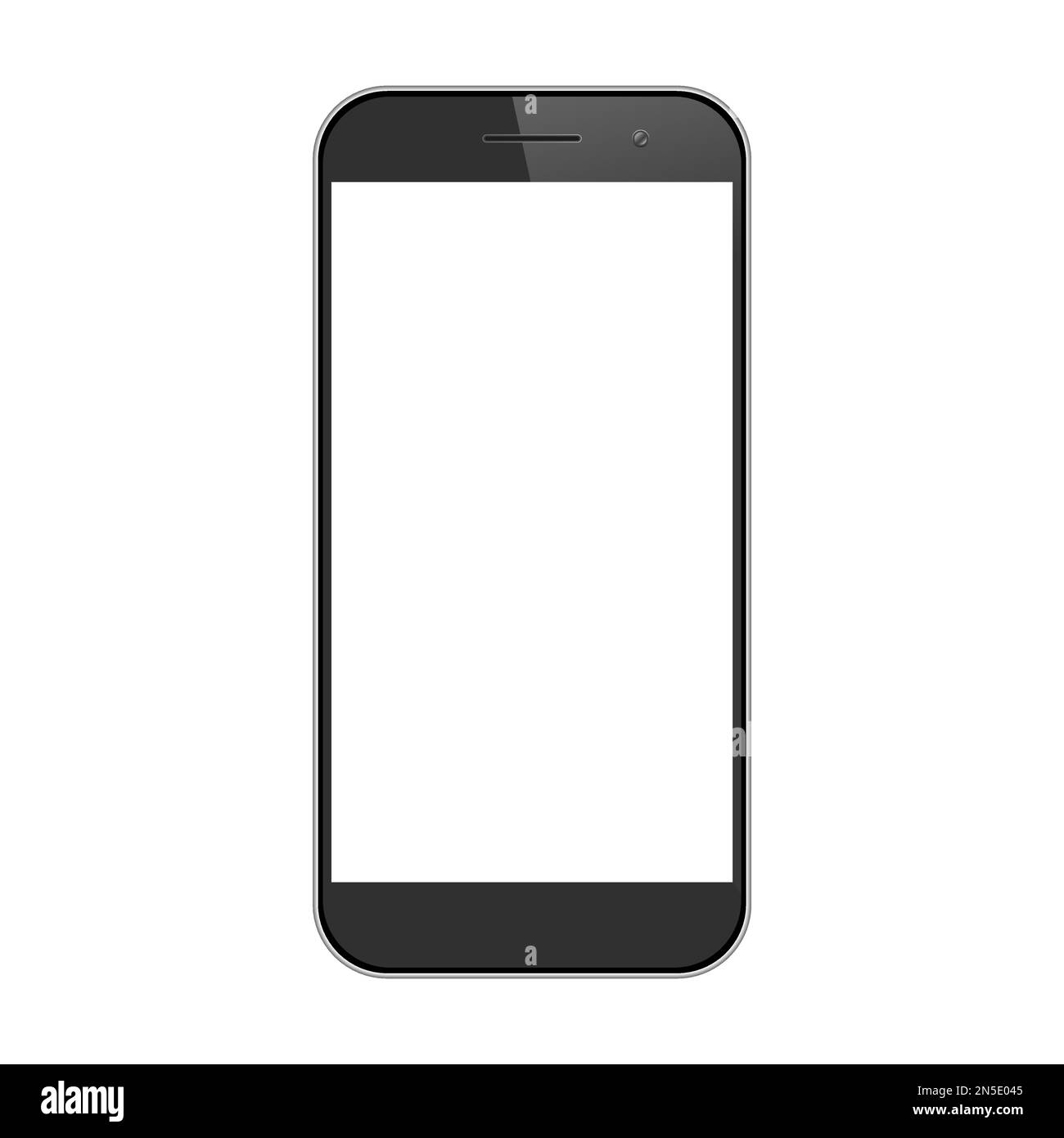 Flat Glossy Smartphone Device Vector Mockup Template Stock Vector