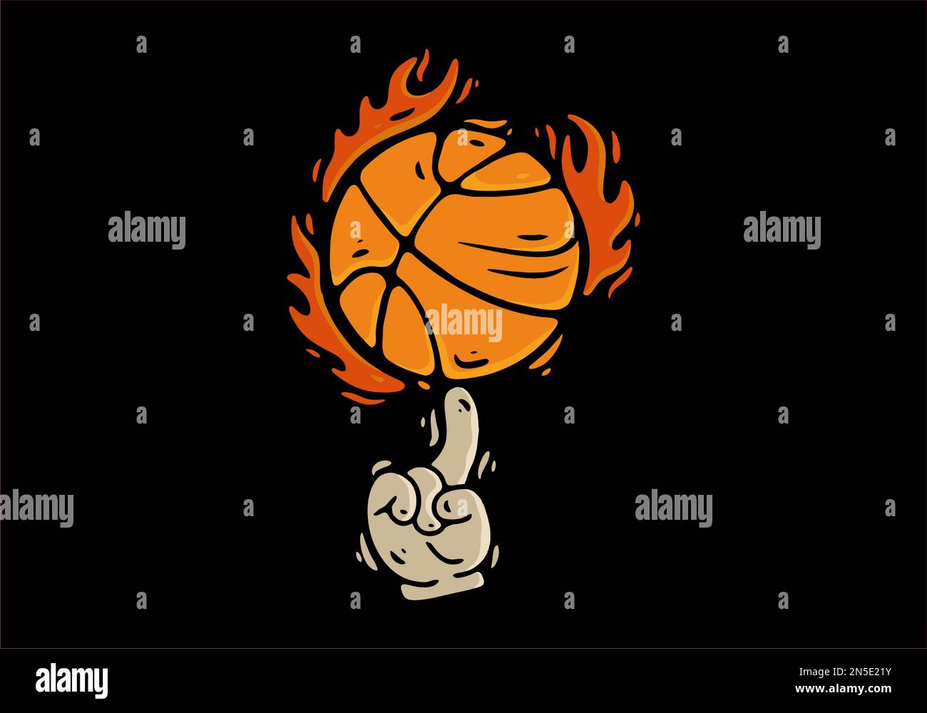 Illustration design of a spinning basketball on hand Stock Vector Image