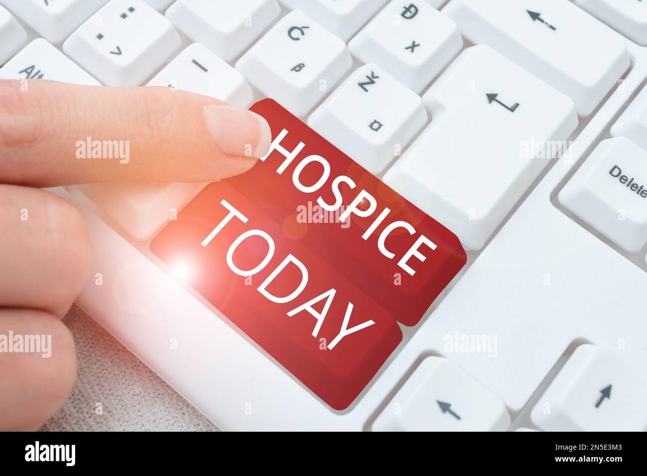 Text sign showing Hospice. Concept meaning focuses on the palliation of