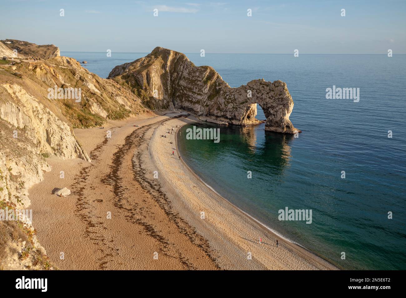 View over Durdle Door on the Jurassic Coast, near Weymouth, Dorset, England, United Kingdom, Europe Stock Photo