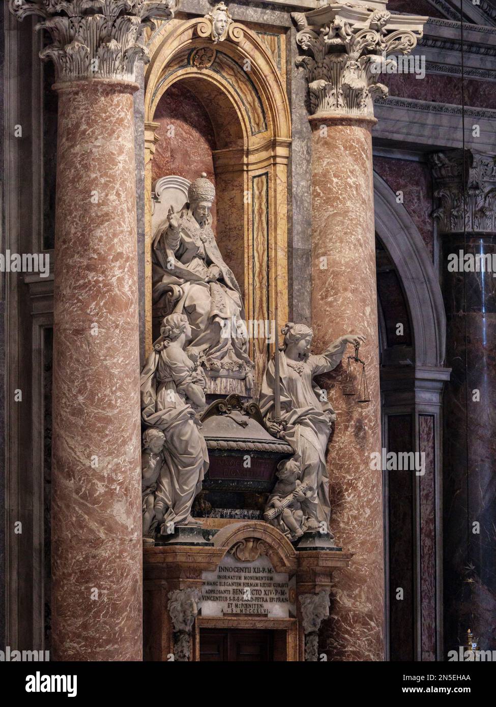 Rome. Italy. Basilica di San Pietro (St. Peter’s Basilica). Monument to Pope Innocent XII (Innocentius XII, born Antonio Pignatelli di Spinazzola, 161 Stock Photo