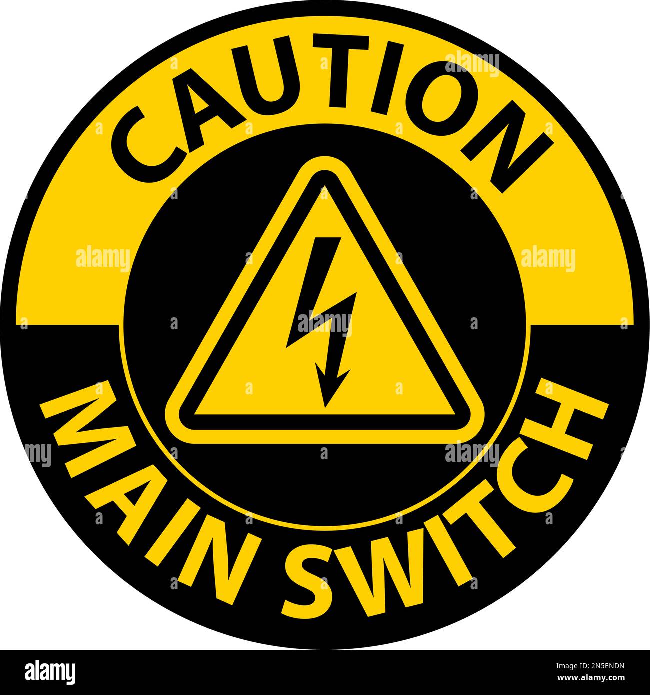 Caution Main Switch Sign On White Background Stock Vector Image & Art