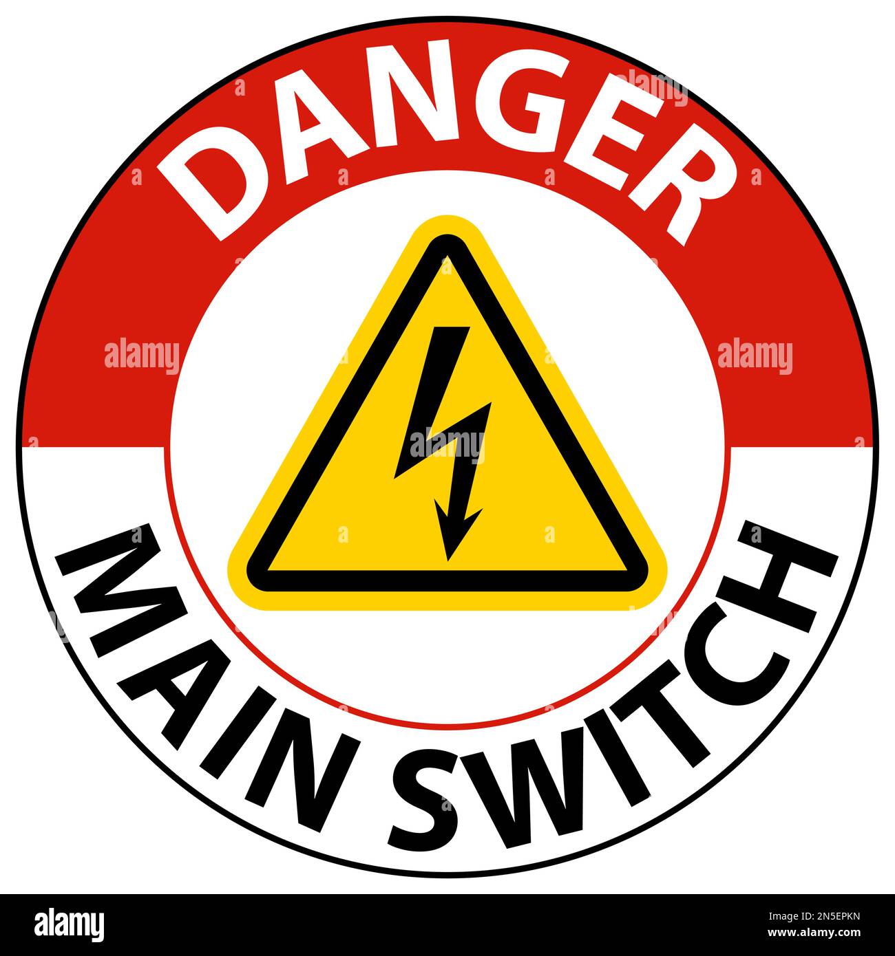 Danger Main Switch Sign On White Background Stock Vector Image & Art
