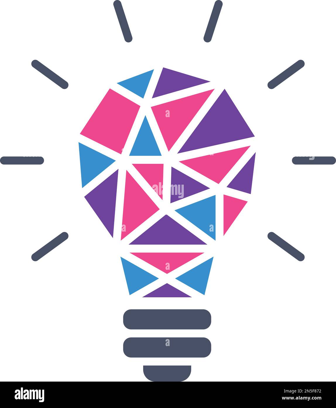 Creative thinking logo. Color polygonal light bulb Stock Vector