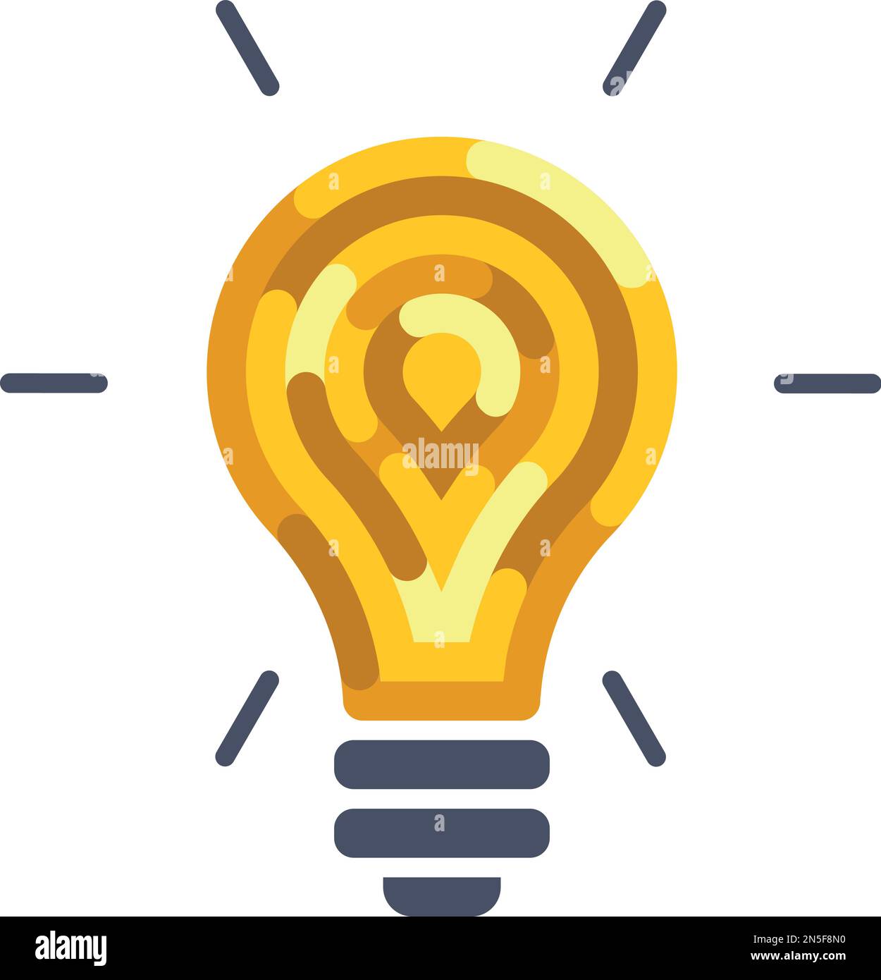 Golden light bulb icon. Bright idea logo Stock Vector