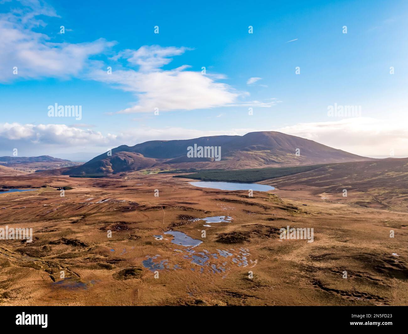 Slieve League seen from Glencolumbkille GAA field in County Donegal, Republic of Irleand. Stock Photo