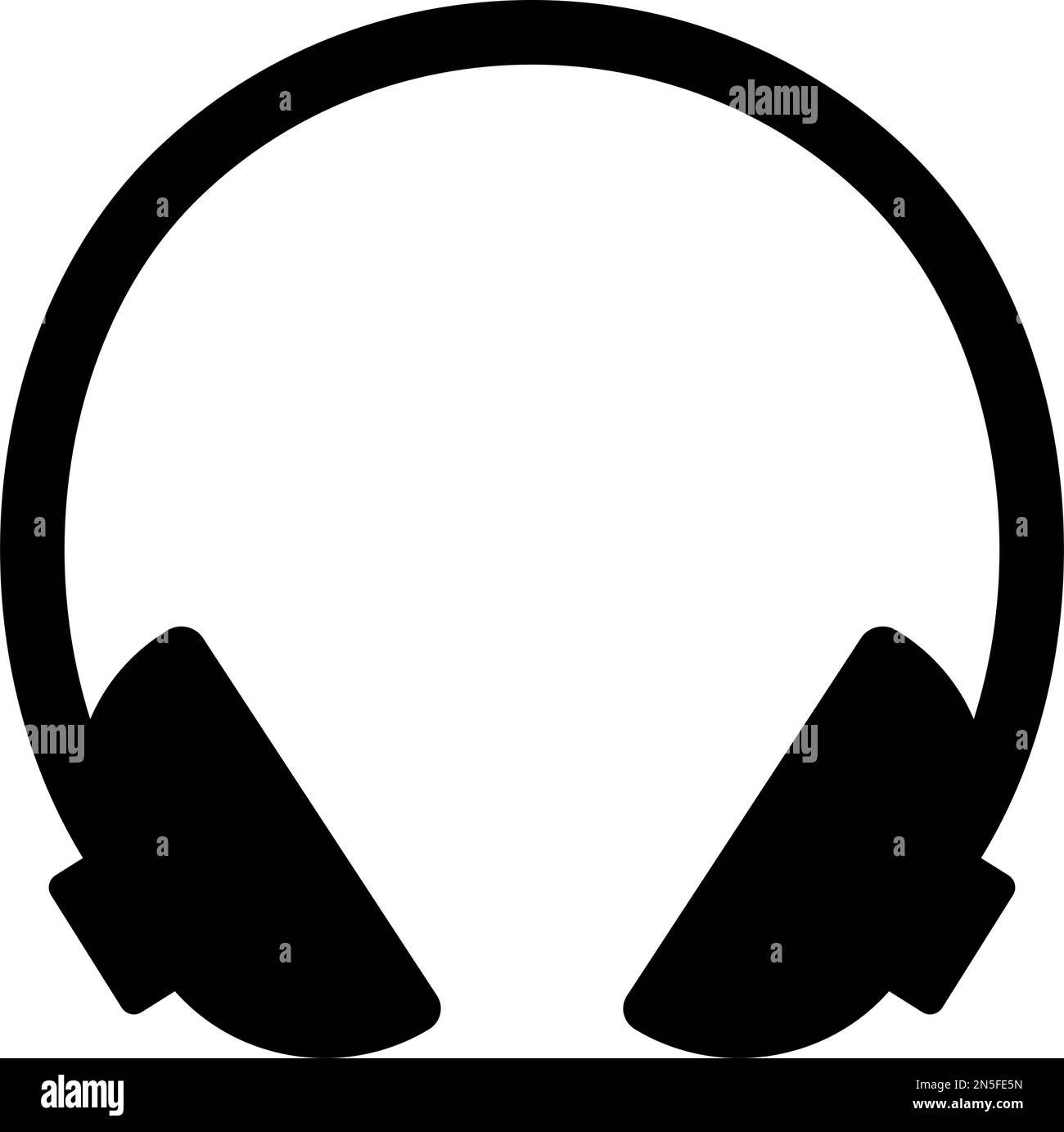 Headphone silhouette icon. Headset. Editable vector. Stock Vector