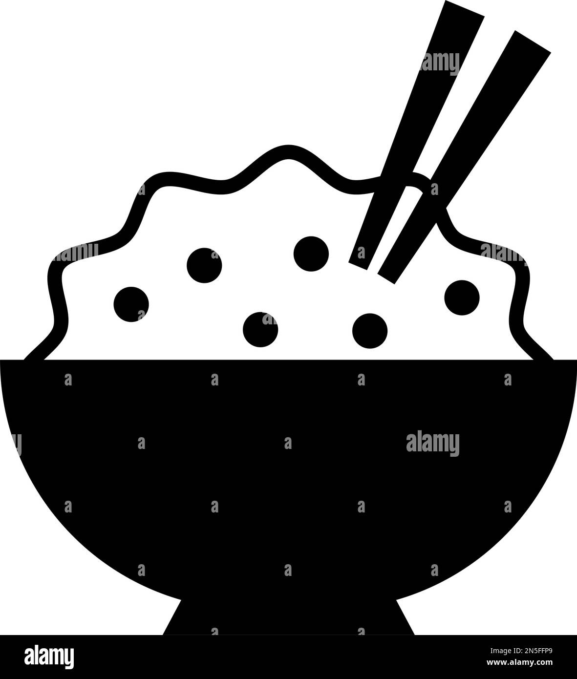 Rice and chopsticks icon. Carbohydrate. Editable vector. Stock Vector