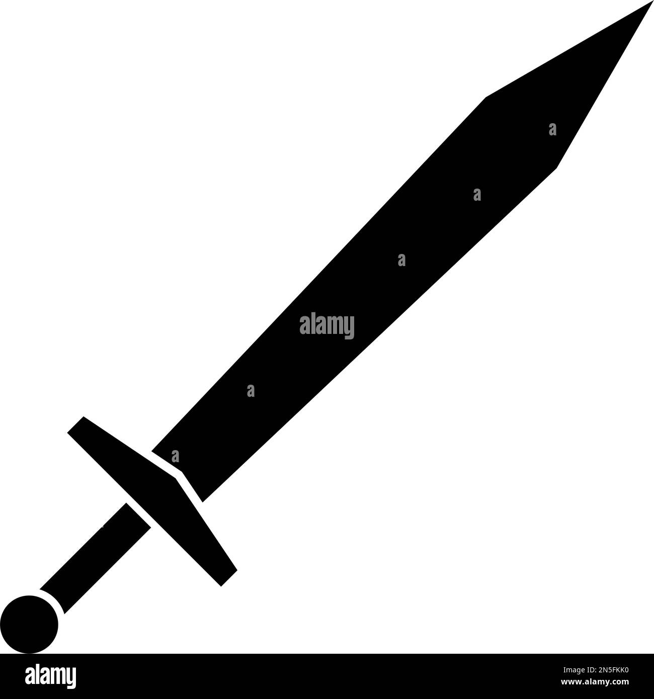 Sword silhouette icon. Weapon. Game item. Editable vector Stock Vector ...