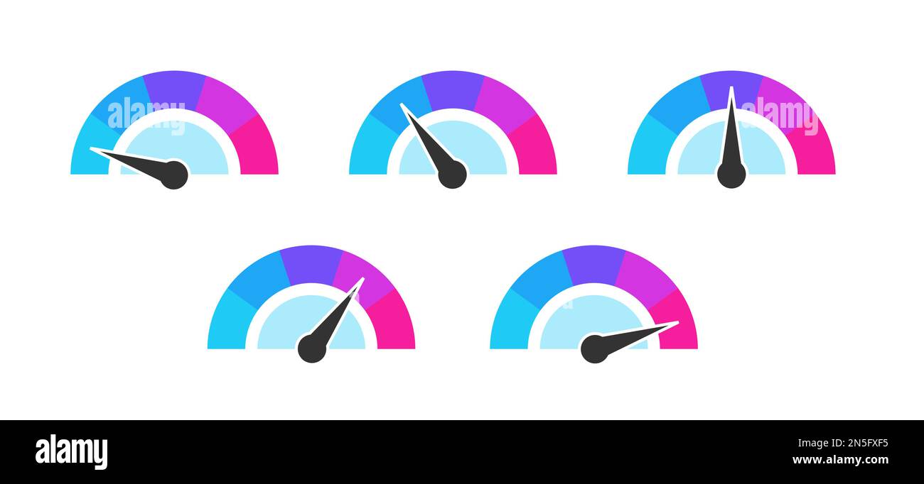 Meter set. Meters or gauges for your project. Isolated vector illustration set Stock Vector