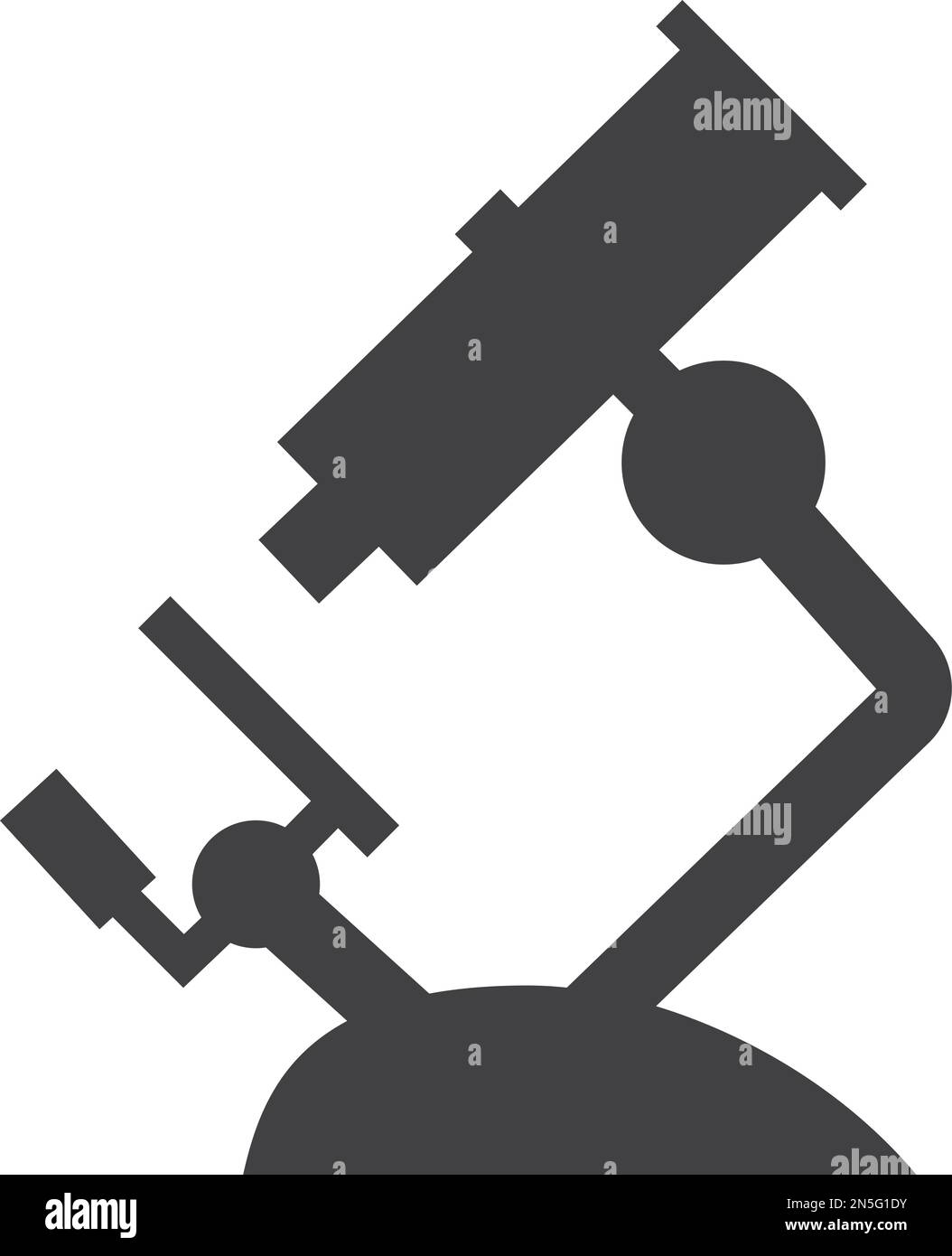 Microscope black icon. Biology research symbol. Science tool Stock Vector