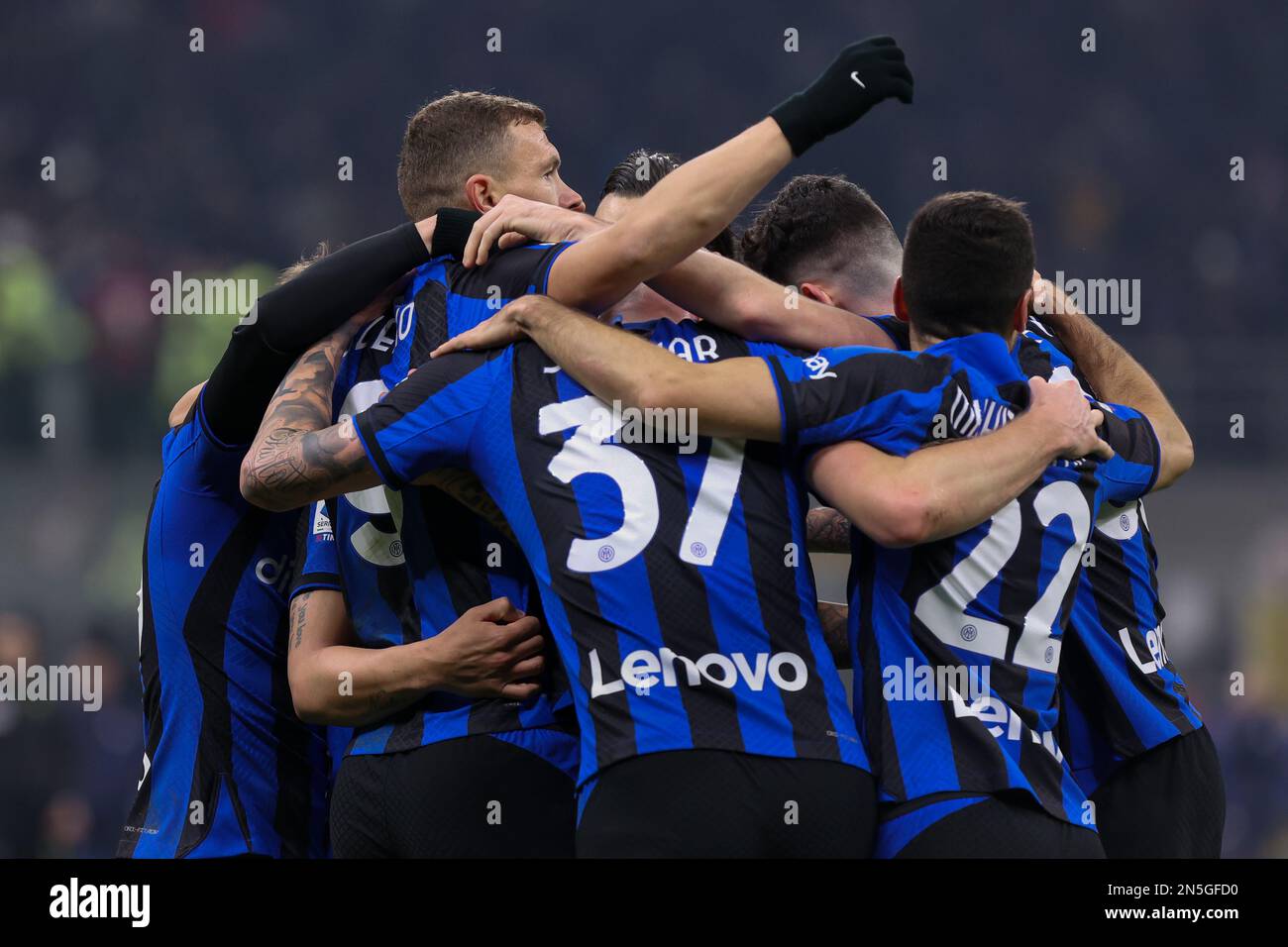 FC Inter vs AC Milan Serie A Tim 2022/2023 day 21 at San Siro Stadium. FC Inter wins 10