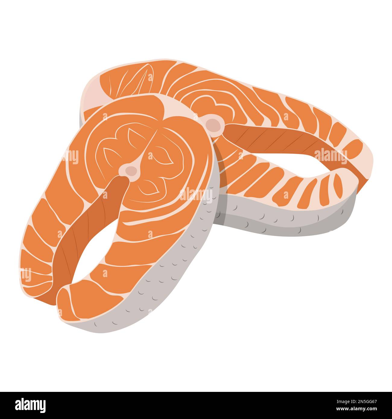 Salmon steaks vector isolated on white background Stock Vector Image ...