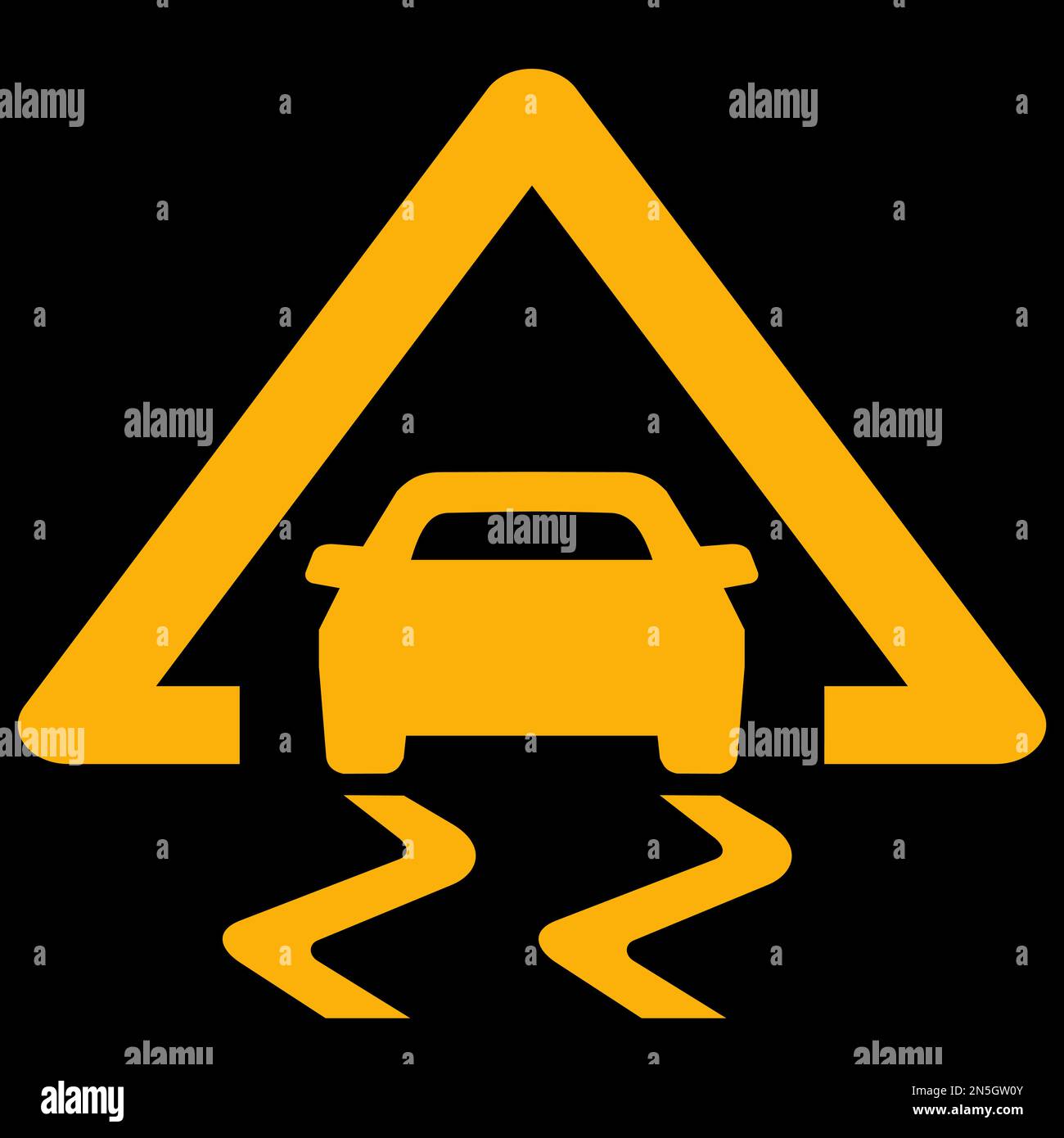 Amber vector graphic on a black background of a dashboard warning light