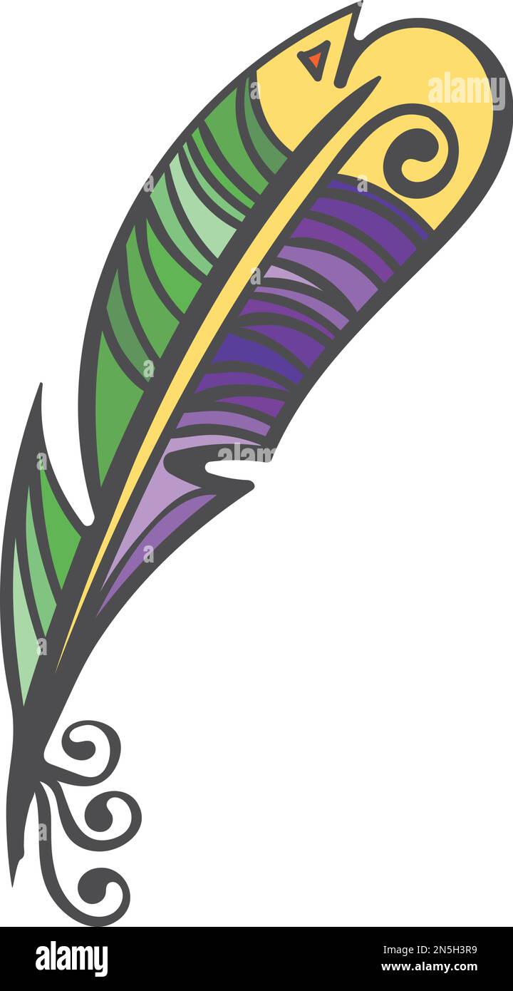 Color boho quill. Exotic bird fantasy feather Stock Vector Image & Art
