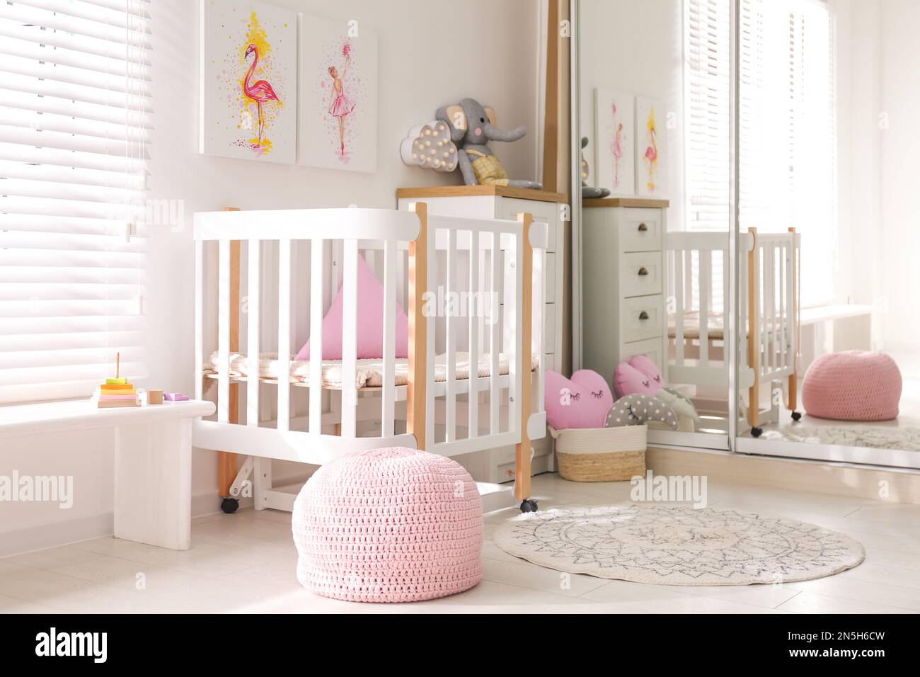 Baby room interior with beautiful pictures on wall Stock Photo - Alamy