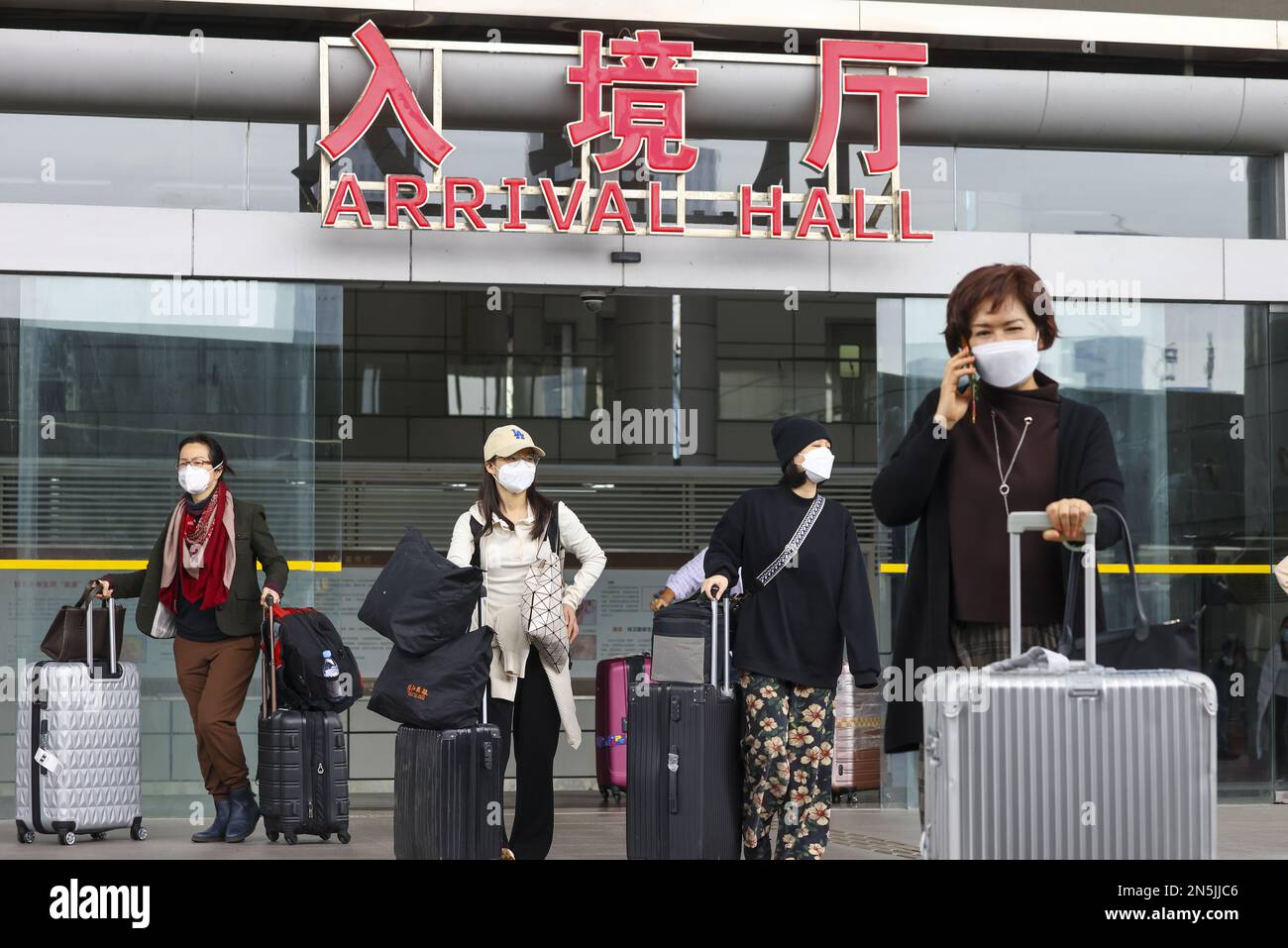 Travelers In The Border Control Area Arrive At Shenzhen Bay On The ...