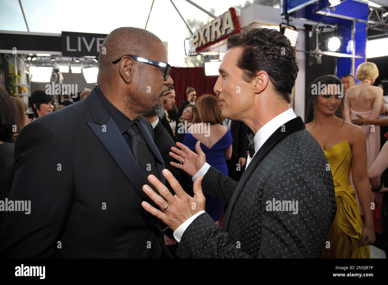 Forest Whitaker, left, and Matthew McConaughey arrive on the red carpet