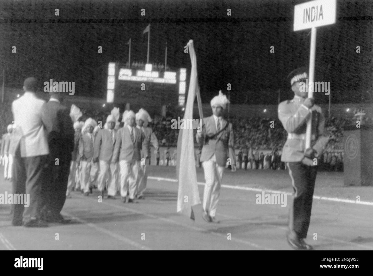 Indian team marching in to the Independence Park, in Kingston, Jamaica